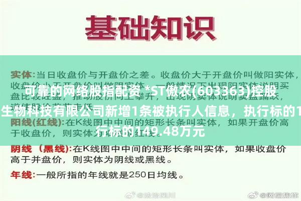 可靠的网络股指配资 *ST傲农(603363)控股的四川傲农生物科技有限公司新增1条被执行人信息，执行标的149.48万元