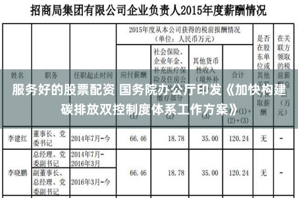 服务好的股票配资 国务院办公厅印发《加快构建碳排放双控制度体系工作方案》