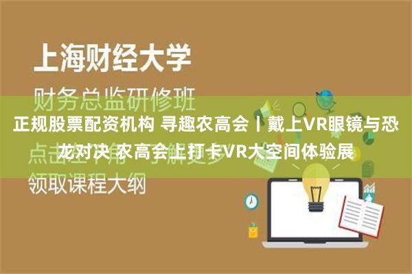 正规股票配资机构 寻趣农高会丨戴上VR眼镜与恐龙对决 农高会上打卡VR大空间体验展