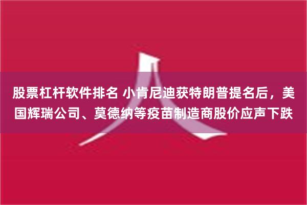 股票杠杆软件排名 小肯尼迪获特朗普提名后，美国辉瑞公司、莫德纳等疫苗制造商股价应声下跌