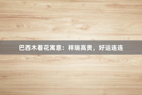 巴西木着花寓意：祥瑞高贵，好运连连
